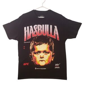 UFC Hasbulla Magomedov Graphic T-Shirt Mens Large Black MMA Short Sleeve Cotton